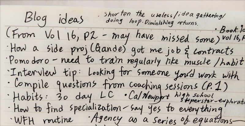 Blog topics captured in my journal from productive meditation sessions. Blog topics captured in my journal from productive meditation sessions.