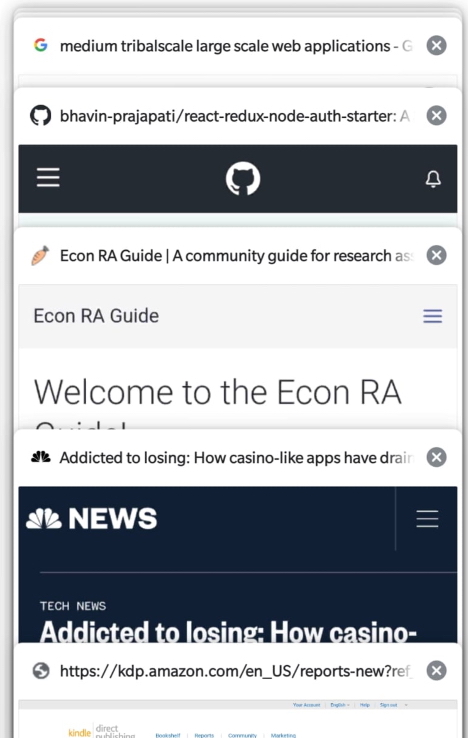 How I save articles to read on Chrome mobile - 7 tabs open. How I save articles to read on Chrome mobile - 7 tabs open.
