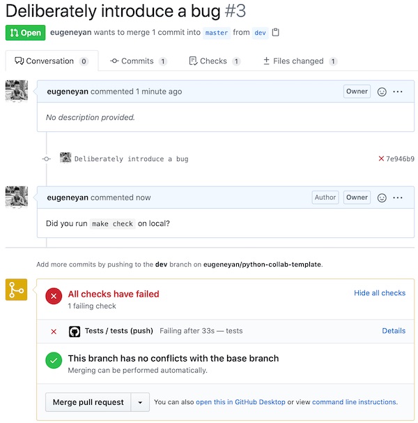 The pull request flags that the code is incorrect it the automated checks The pull request flags that the code is incorrect it the automated checks