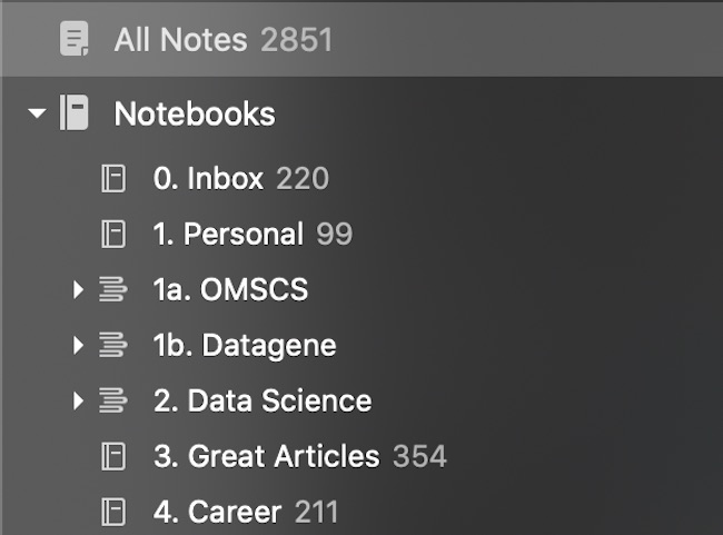 Before Roam tags, I used Evernote notebooks Before Roam tags, I used Evernote notebooks