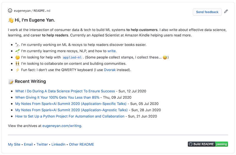 GitHub Profile eugeneyan GitHub Profile eugeneyan