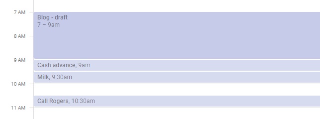 Example of how I use my calendar as a todo list. Example of how I use my calendar as a todo list.