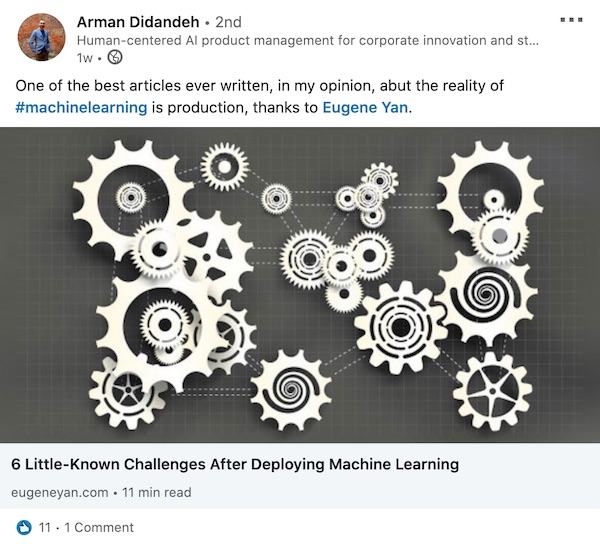 Linkedin post by Arman