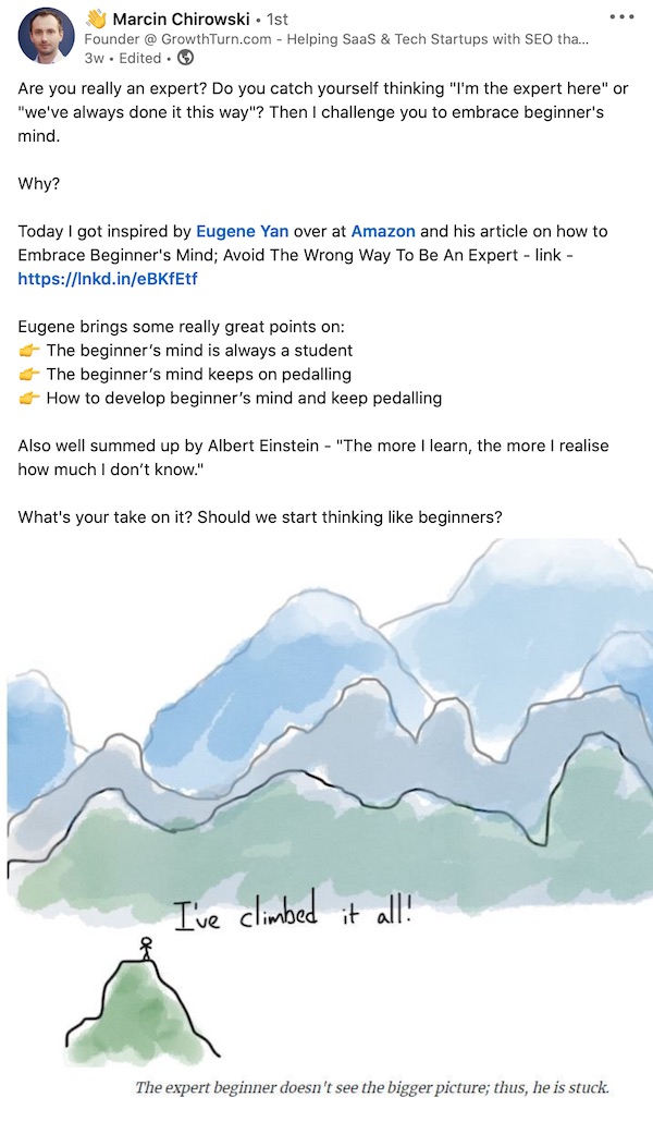 Linkedin post by Marcin