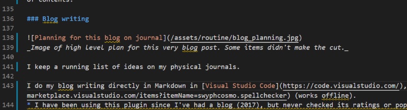 What this piece of the blog in Visual Studio Code looks like in Markdown. What this piece of the blog in Visual Studio Code looks like in Markdown.